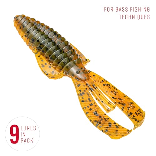 Strike King Rage Bug Fishing Lure, Soft Plastic Grub, Unique Design, Subtle Action - color: Bama Craw, size: 3"