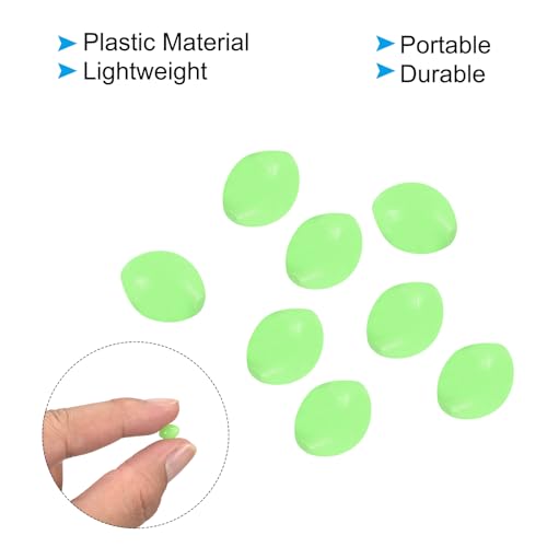 PATIKIL Glow Fishing Beads Plastic Oval Rubber Luminous Fishing Bait Eggs Rig Bead Tackle Lures Accessories with Box - color: Green, size: 8x6mm
