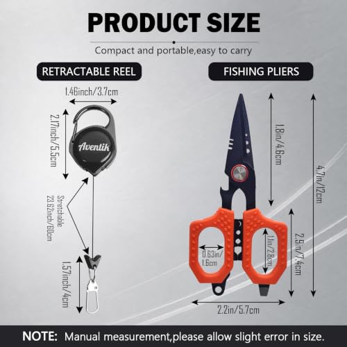 Eupheng Multifunction 4.7" Pro Fishing Scissors,Dual Serrated Blades Titanium-Coated Fishing Shears with Zinger Retractor Clip,Compatible with Braided Line,Mono and Fluorocarbon - style: 4.7in Black Scissors +Black Zinger