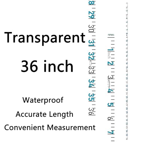 36" Fish Measuring Ruler Sticker for Boat 2 Pcs Strong Self Adhesive Transparent Waterproof Decal Tape Measure Clear Boat Accessories (36 inch) - size: 36 inch
