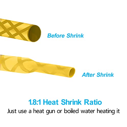 Heat Shrink Wrap Tubing Sleeve for Fishing Rod Grip Handle Cork X-Tube with Non-Slip Insulation Yellow (Diameter 35mm, Length 39in) - color: Yellow, size: Diamter:35mm Length:39in