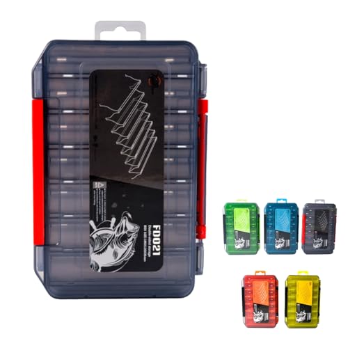 Waterproof Double-Sided Fishing Tackle Storage Box – Large Black Lure Organizer for Hooks, Accessories & Terminal Tackle, Portable & Clear Case - color: Black, size: Large