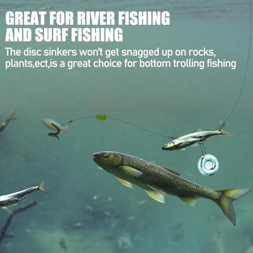 Dr.Fish Fishing Coin Sinkers Lead Fishing Weights Disc Weights No Roll Freshwater Saltwater River Bank Surf Fishing Catfishing - size: 4oz/10 Pack