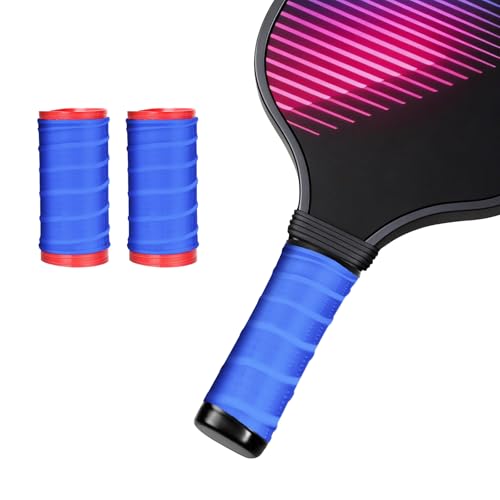 2 Pack Cold Shrink Grip Sleeve for Pickleball Paddle & Tennis Rackets, 3.9"-5.9" Expansion Non-Slip Overgrip, Vibration Dampening Handle Cover for Hammers, Pot Handles & DIY Gear - color: Blue