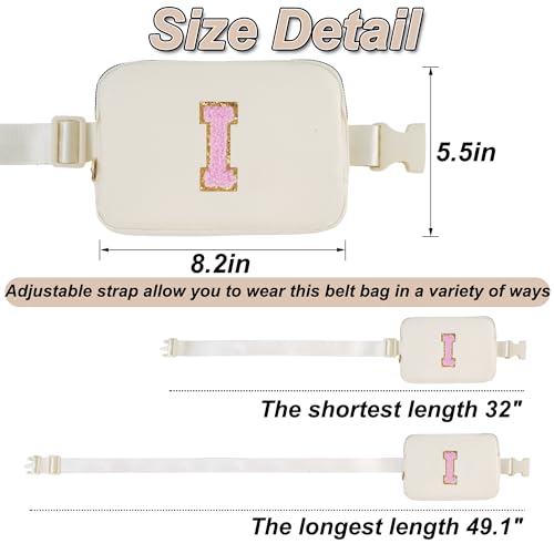 Uygafly Birthday Gifts for 4 5 6 7 8 9 10 11 12 13 Year Old Girl,Gift for Teen Girls Kids Toddler,Personalized Initial Fanny Pack Purse Crossbody Bag Belt Bag Cute Trendy Stuff | Cream,I - color: Cream, style: I