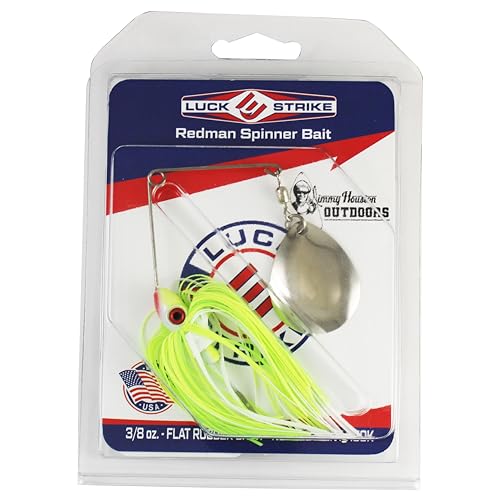 Redman Spinner Bait by Jimmy Houston, 3/8 Ounce Colorado Spinnerbait - color: Chartreuse Green White