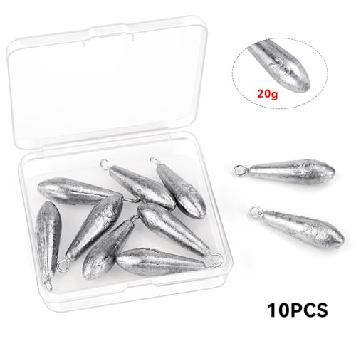 10 Pack Drop Shot Fishing Weights Kit, Drop Shot Weights, Fishing Bottom Sinkers Lead Weight for Bass Fishing Lures or Other Fish - style: 20 G / 0.71 Oz