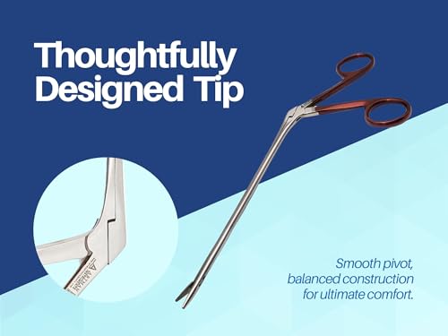 ARTMAN INSTRUMENTS Hartman Alligator Micro Forceps Precise ENT Procedures with Alligator Ear Forceps - Curved Jaw Design, Non-Slip Grip Handle, Fine-Tip (5.5 Inches) - size: 5.5 Inches