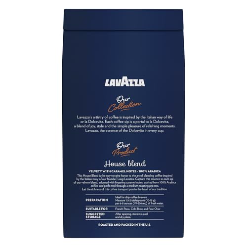 Lavazza Perfetto Ground Coffee Blend, Dark Roast, 20 Ounce, Value Pack, Caramel flavor with Dark and Velvety Texture, 100% Arabica - size: 20 Ounce (Pack of 1)