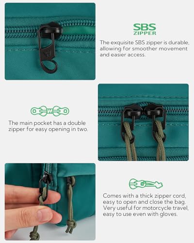 WATERFLY Fanny Pack Waist Packs: Large Crossbody Fanny Packs for Women Men with 5 Zipper Pockets Adjustable Strap Waist Bags Hip Pack for Traveling Cycling Running Hiking-Cyan - color: Cyan