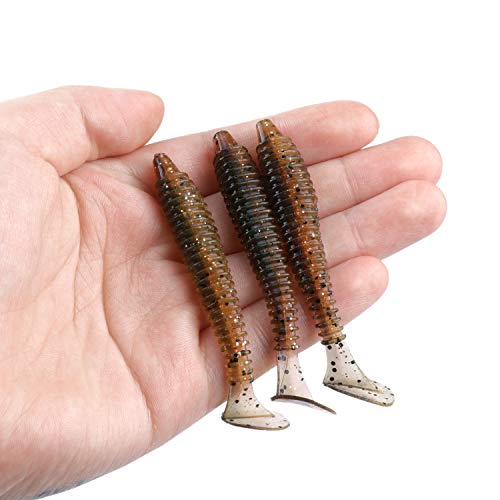 RUNCL Swimbaits Paddle 10/20/30/40PCS, 5/4/3/2 Inchs Paddle Tail, Soft Lure for Trout Crappie Bass, Durable Plastic Bait Swimmer for Saltwater/Freshwater, Fishing Lover's Gift - color: Red Candy, size: 3in, 30pcs
