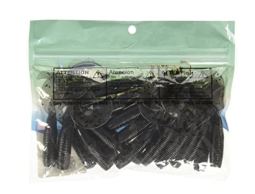 Yamamoto 5" Single Tail Grub Soft Plastic Fishing Angling Swimbait Lures with Tail-Curling Action - 20 Pack - color: SMOKE W/ LARGE BLACK FLAKE (20 PACK), size: 5" SUPER GRUB
