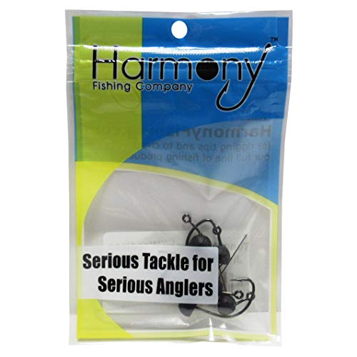 Harmony Fishing - Tungsten Weedless Wacky Jigheads (5 Pack, Black) [Finesse jig Heads for Wacky Worms/senkos] - size: 1/16 oz (5 Pack)