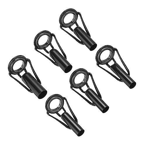 PATIKIL Fishing Rod Tip Repair Kit Stainless Steel Pole Ring Guide Replacement for Saltwater Freshwater Fishing - color: Black, size: 4.2-5.5mm