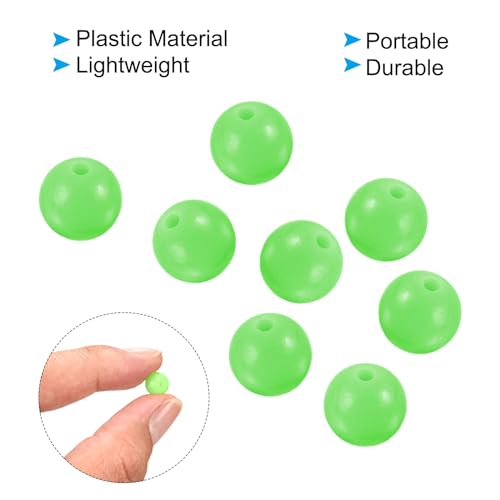PATIKIL Glow Fishing Beads Plastic Round Rubber Luminous Fishing Bait Eggs Rig Bead Tackle Lures Accessories with Box - color: Green, size: 8mm
