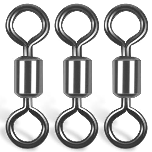 Rolling Barrel Fishing Swivel,120pcs Stainless Steel Black Nickel Fishing Line Connector Swivels Fishing Tackle for Saltwater 30LB to 335LB - size: 120pcs 4#-73lb
