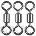 Rolling Barrel Fishing Swivel,120pcs Stainless Steel Black Nickel Fishing Line Connector Swivels Fishing Tackle for Saltwater 30LB to 335LB - size: 120pcs 8#-40lb