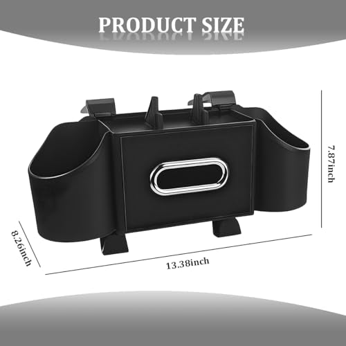 Car Headrest Back Seat Organizer, 4-in-1 Vehicle Seat Back Tissue Box with Cup Holder Headrest Hook, Phone Holder, Multifunctional Automotive Backseat Organizer, Universal for Vehicles (Black) - color: Black