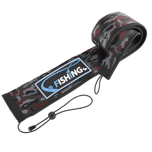 Lightproof Neoprene Fishing Rod Sleeve - Fishing Rod Cover for Storage & Transportation - Puncture Resistant Rod Sock for Casting, Trolling, Spinning Rods - color: Green Camo, size: 25"