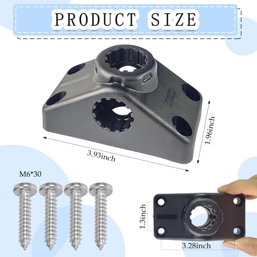 #2001 Deck Mounting Bracket, Rod Holder Base for Kayaks & Boats, Vertical/Horizontal Mount
