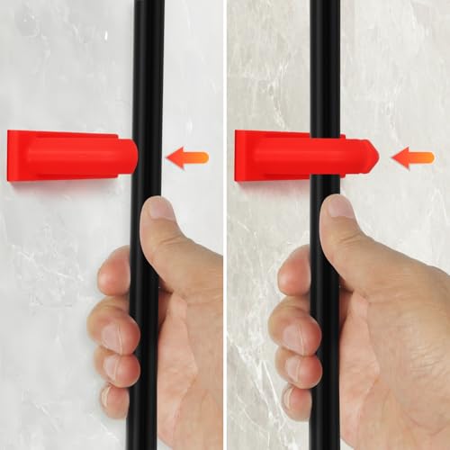 Vefungyan Fishing Rod Holder Wall Mounted: 4pcs No Drilling Fishing Pole Holders Garage Rod Holders Rack for Home and Fishing Boat (Red) - color: Red
