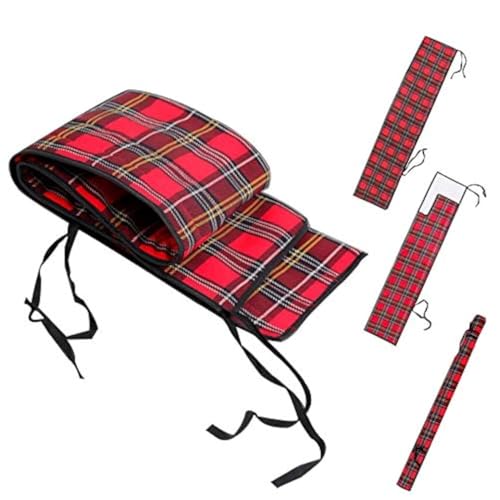 M MAXIMUMCATCH Maxcatch Fly Rod Sock, Thicken Cotton Fabric Protector Rod Cover with 4 Compartments, for 9ft/10ft 4-Sec Fly Rod - color: Tartan, size: For 9FT 4-SEC Fly Rod
