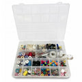 Giotto Tackle Box Organizer with 19 Compartments Clear Plastic Storage Box with Dividers for Fishing Lures 15.0 x 11.0 x 2.4 for Drawer Desk,Crafts Accessories Beads Screws Small Parts Organizer Case
