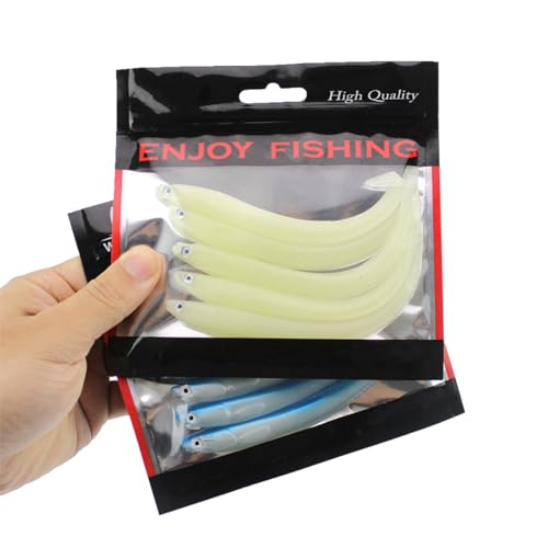 5pcs Soft Fishing Lures - Bionic EEL Artificial Baits for Bass Pike Trout Perch, Saltwater & Freshwater