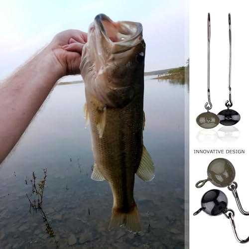 Reaction Tackle Tungsten Football Swing Jig Heads - Bass Fishing Jigs -Swinging Action Trigger Bait -Versatile Jig with Sharp Hooks -Mimics Crawfish (3-Pack) - color: Black, size: 1/2 oz