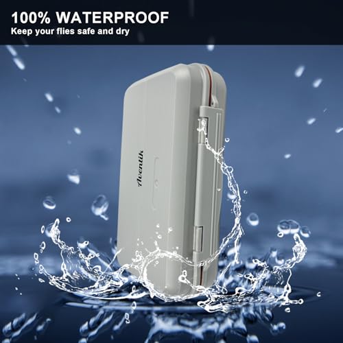 Aventik Large Capacity Waterproof Fly Fishing Box 4-Layer Foam Tackle Fishing Box for Freshwater Saltwater Streamer Storage(H039B+Lanyard) - style: H039B--NEW