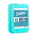 Cool Coolers by Fit & Fresh 4 Pack XL Slim Ice Packs, Quick Freeze Space Saving Reusable Ice Packs for Lunch Boxes or Coolers - color: Green (4 Pack)