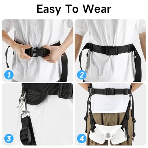 SANLIKE Fishing Belt Rod Holder Adjustable Fishing Fighting Waist Belt with EVA Padded Great Plastic Material Fighting Belt - color: White Set