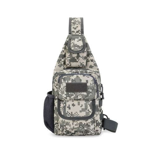 Sling Bag Crossbody Backpack for Men, Tactical Chest Shoulder Bags Daypack | Camouflage Cross Body Bag with Convertible Waterproof Shoulder Strap Trendy Casual Daypacks and Water Bottle Holder Chest Bag - color: Camouflage 2
