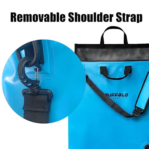 Buffalo Gear Fish Tournament Weigh in Bag for Bass Fishing, Heavy Duty Fish Bag for Caught Fish Waterproof,Leakproof,Puncture Resistant - color: Blue-24×25in