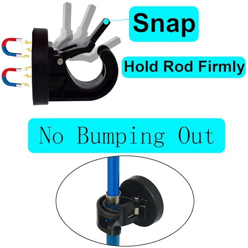 YYST Magnetic Fishing Rod Car Stand, Portable Outdoor Vertical or Horizontal or Over-Head Van Truck Boat Vehicle SUV Garage Door Fly Fishing Rod Pole Storage Rack Holder