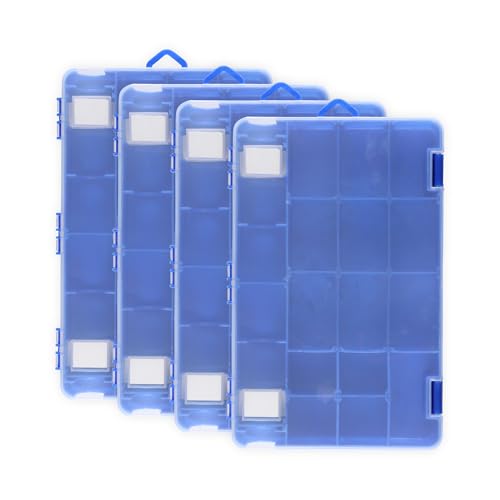 Shakespeare Tacklebox Fishing Tackle Storage, Blue Swirl, 4-Pack, Customizable, Dual-Latching System, Built-In Rod Holder, Compact, Lightweight - style: 4pk Blue Swirl