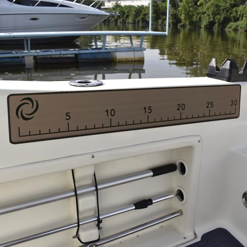 30" Fish Ruler for Boats, 32x5 EVA Foam Measurement Board with Peel and Stick Adhesive Backing, Easy-to-Read Fish Sizing Ruler for Boats, Yachts, Kayaks, and Personal Watercraft (Teak) - color: Teak