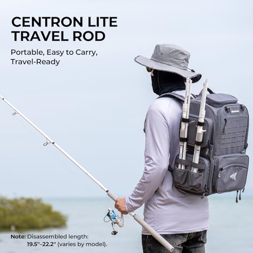 KastKing Centron Lite Travel Fishing Rods, Portable 4/5 Piece Spinning & Casting Rods, Extra Twin-Tip, IM6 Graphite Blanks, Stainless Steel Guides W/Ceramic Rings, Split or Full Rear EVA Handle - size: 7'0"- MH- MF(4 Pcs+ Extra Tip), style: Spinning