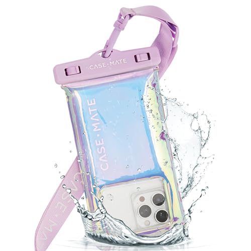 Case-Mate Soap Bubble IP68 Waterproof Phone Pouch - Iridescent | Touchscreen Floating Waterproof Phone Case with Crossbody Lanyard - Fits All Phones - Beach Cruise Ship Travel Essentials - color: Iridescent