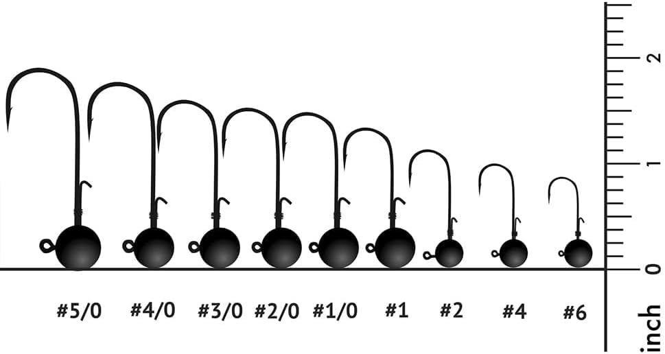 Nako 200% Sensitive Tungsten Ball Jig Heads - 5 Pack - No Chip Black - Tungsten Fishing Jig Heads, 1/32, 1/16, 1/8, 3/16, 1/4, 3/8oz, Damiki Rig Jig Heads - size: 1/8 oz - #2 Hook - 5 Pack
