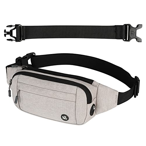 WATERFLY Fanny Pack Waist Bag: Small Hip Pouch Bum Bag Fannie Pack Phanny Fannypack Waistpack Bumbag Beltbag Sport Slim Fashionable for Jogging Hiking Hiker Woman Man - color: Beige