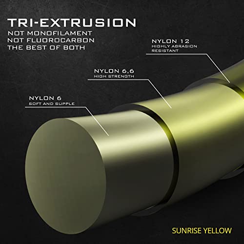 KastKing TriPolymer Advanced Monofilament Fishing Line, Low Light Refraction, Super Smooth, Highly Abrasion Resistant, Triple Cross Head Extrusion Process Fishing Line - color: SUNRISE YELLOW, size: 4LB-300Yds