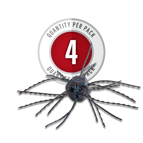 Strike King Tumbleweed Floating Fishing Lure, Finesse Creature Bait, 3-Inches, 4-Pack - color: Black & Blue