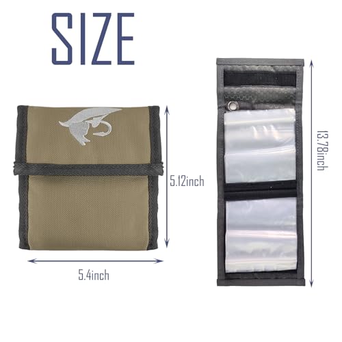 Aventik 10 Pockets Fishing Tackle Binder Fly Fishing Leader Tippet Line Wallet Leader Case Tippet Storage Fly Fishing Great for Pre-Tied Carp and Catfish Rigs - color: grey
