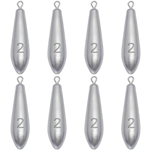 Drop Shot Fishing Weights Sinkers for Saltwater Freshwater Fishing - style: 2 Ounce-8pcs