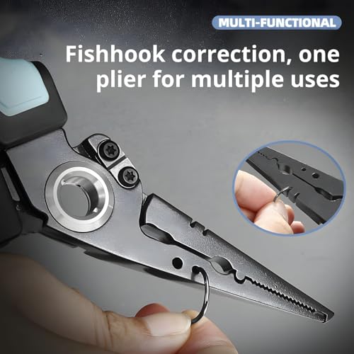Multi-Functional Stainless Steel Fishing Pliers, Saltwater Fishing Pliers Fishing Tools, Hook Remover & Line Cutter with Non-slip Handle, for Fly Fishing, Ice Fishing, Fishing Gear, Gifts for Men (A) - color: A