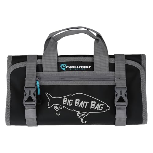Evolution Fishing Big Bait Bag - 14 in., Roll-Up Lure Bag, Durable, Portable Storage for Large Baits & Gear