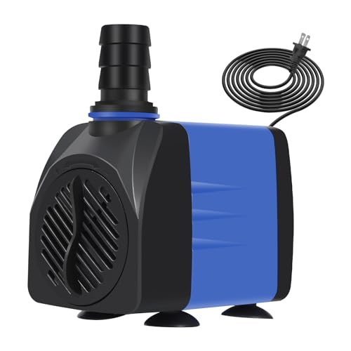 AQUANEAT Small Fountain Pump, 480 GPH Submersible Water Pump for Aquarium Fish Tank, Outdoor Water Fountain, Hydroponics, Pond Filter Pump - size: 480 GPH