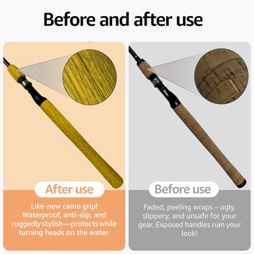 Camo Pattern Heat Shrink for Tennis Rackets & Tool Handles - No Residue, Durable Fit (30mm Diameter, 1.65 ft Length, Gray Camo Color) - color: Elm Wood Grain, size: 30mm dia. x 1.65 ft long