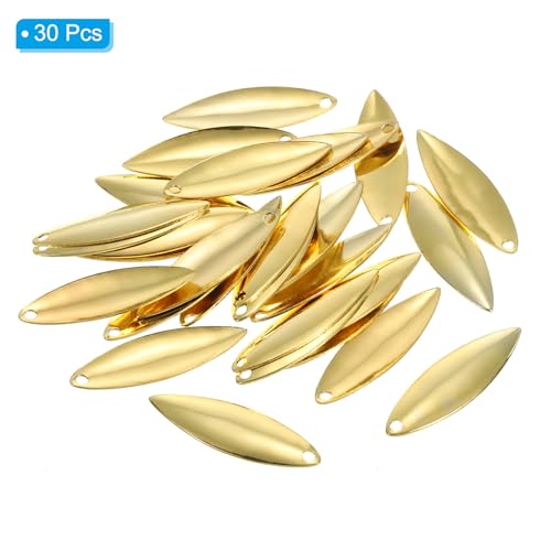 PATIKIL Fishing Lure Blades Willowleaf Lure Making for DIY Bait - color: Golden, size: 1.3"x0.4"